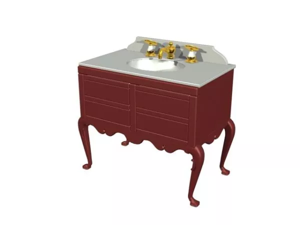 Classical Bathroom Vanity 3d model Classical Bathroom Vanity 3d model