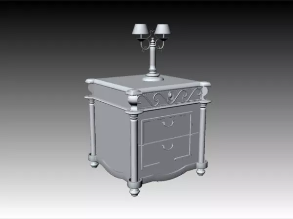 Nightstand Curved Edge 3d model