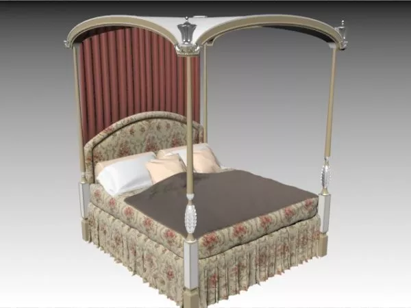 Classical Four-poster Bed 3d model Classical Four-poster Bed 3d model
