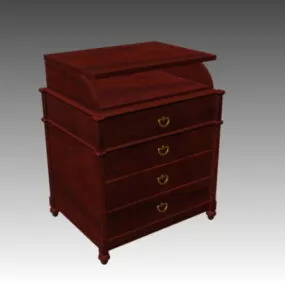 Classical Rosewood Nightstand 3d model