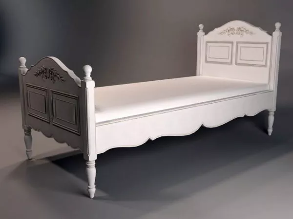 Classical Single Bed Furniture 3d model Classical Single Bed Furniture 3d model