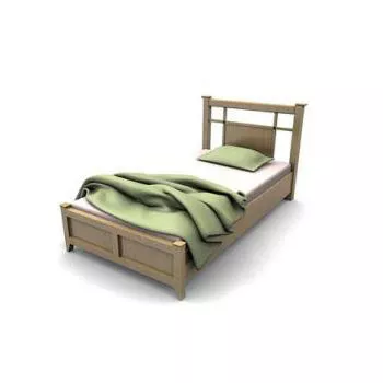Classical Style Wood Single Bed 3d model Classical Style Wood Single Bed 3d model