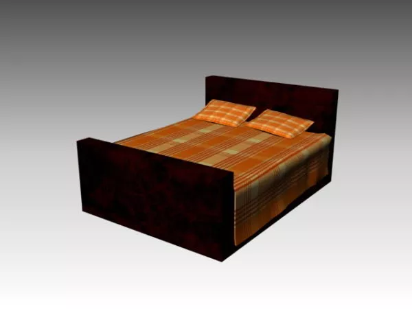 Classical Wood Double Bed 3d model Classical Wood Double Bed 3d model