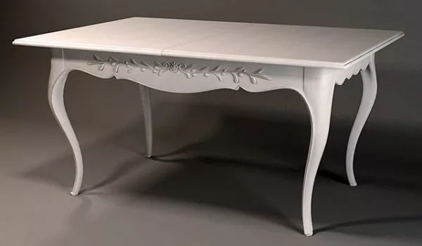 Classical Wooden White Dining Table 3d model Classical Wooden White Dining Table 3d model