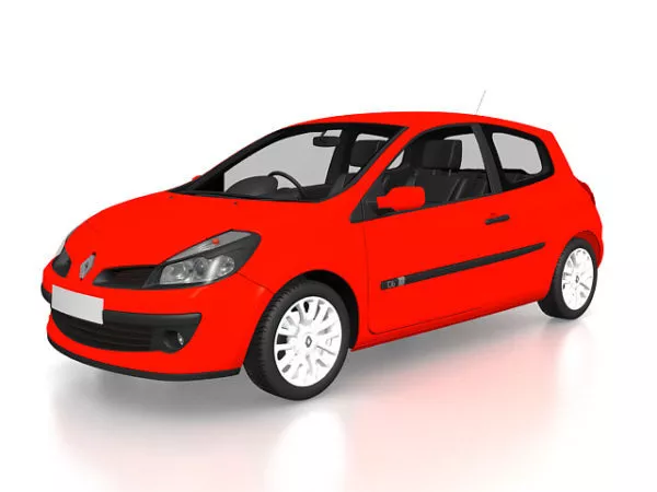 Red Renault Clio Sport Car 3d model