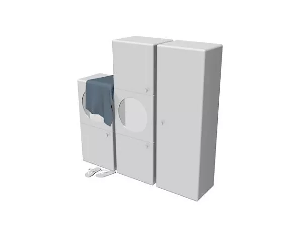 Clothes Washer And Cabinet 3d model Clothes Washer And Cabinet 3d model