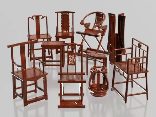 Collection Of Chinese Traditional Chair 3d model Collection Of Chinese Traditional Chair 3d model