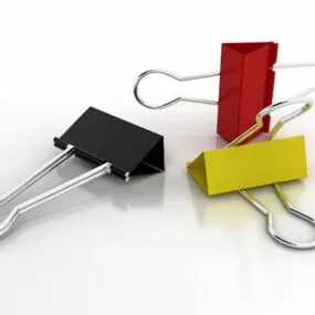 Colored Binder Clips 3d model