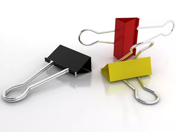 Colored Binder Clips 3d model Colored Binder Clips 3d model