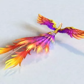 Colorful Phoenix Bird 3d model