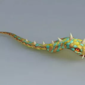 Colorful Snake Animated & Rigged 3d model