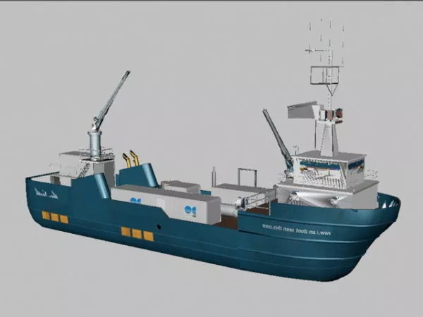 Chinese Wooden Boat Traditional 3d model