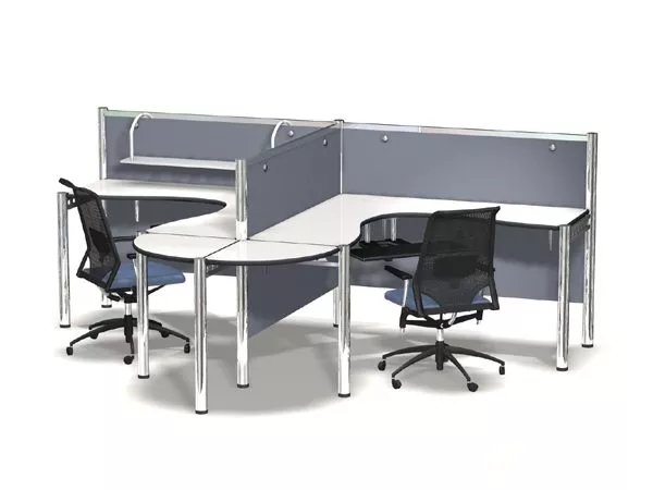 U Shape Office Cubicle 3d model