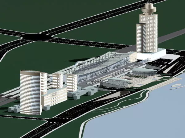 Complex Office Building 3d model Complex Office Building 3d model