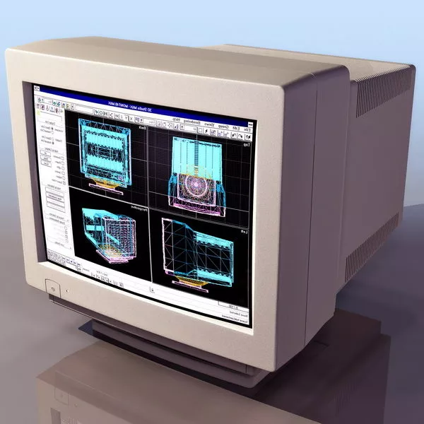 Computer Crt Monitor 3d model Computer Crt Monitor 3d model