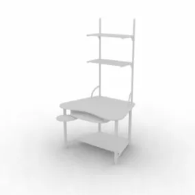 Computer Desk Bookshelf Furniture 3d model
