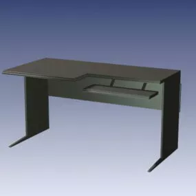 Computer Desk With Keyboard Tray Furniture 3d model
