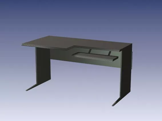 Computer Desk With Keyboard Tray Furniture 3d model Computer Desk With Keyboard Tray Furniture 3d model