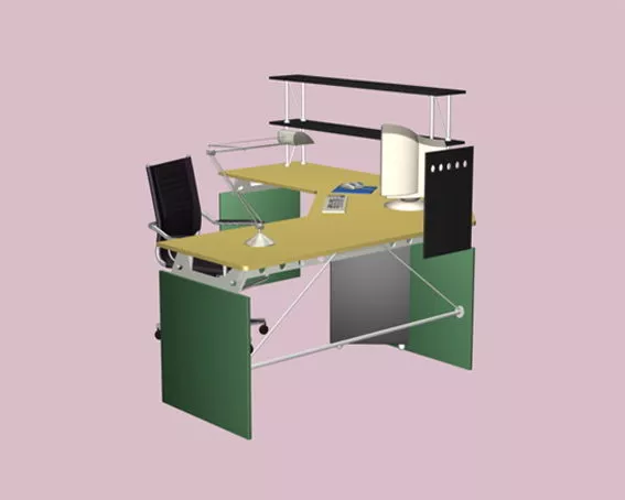 Computer Workstation Furniture 3d model Computer Workstation Furniture 3d model