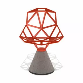 Furniture Concrete Base Outdoor Chair 3d model