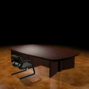 Conference Room Table And Chair 3d model