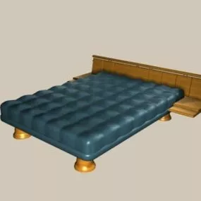 Contemporary Design Wood Platform Bed 3d model