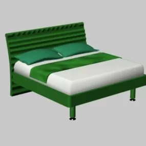 Contemporary Double Bed 3d model