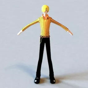 Cool Anime Guy 3d model