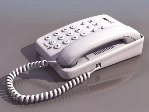 Corded White Telephone 3d model Corded White Telephone 3d model