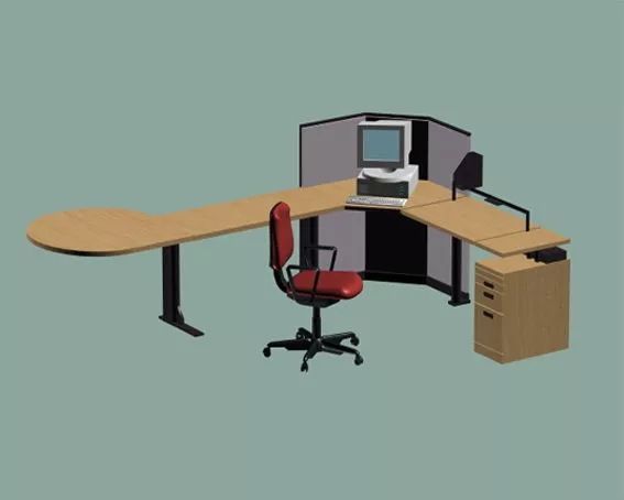 Corner Computer Desk Furniture Sets 3d model Corner Computer Desk Furniture Sets 3d model