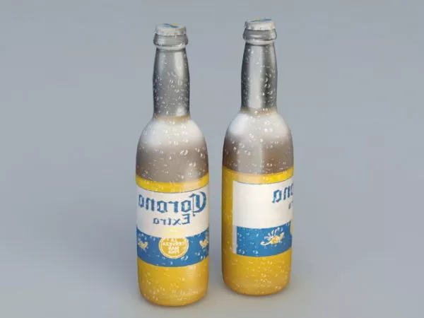 Corona Extra Beer Bottle 3d model Corona Extra Beer Bottle 3d model