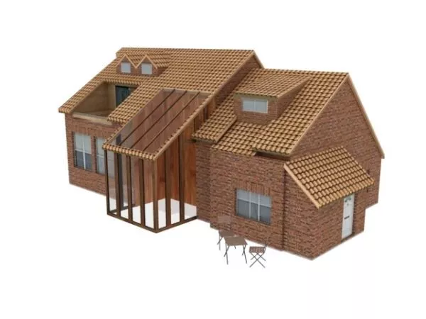 Rustic Cottage Abandoned House 3d model