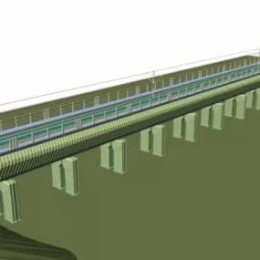 Cross-river Elevated Railway Bridge 3d model