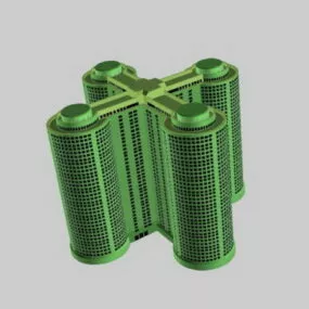 Cross-shaped Building 3d model