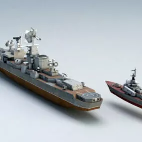 Cruiser Warship 3d model
