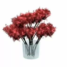 Crystal Vase And Flowers 3d model