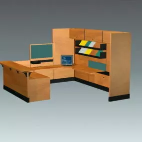Cubicle Workstation With Hutch 3d model