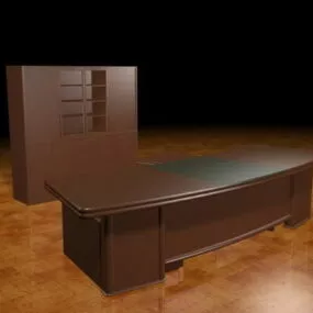 Curved Executive Desk 3d model