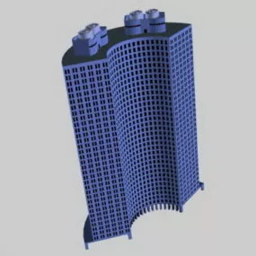 Curved Hotel Building 3d model