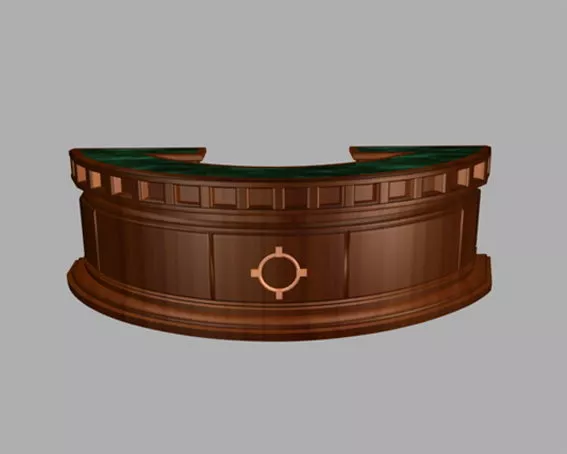 Curved Reception Desk Furniture 3d model Curved Reception Desk Furniture 3d model