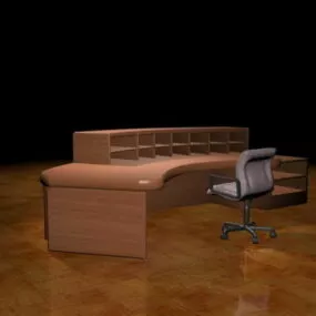 Curved Reception Table 3d model