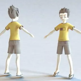 Cute Anime Boy Character 3d model