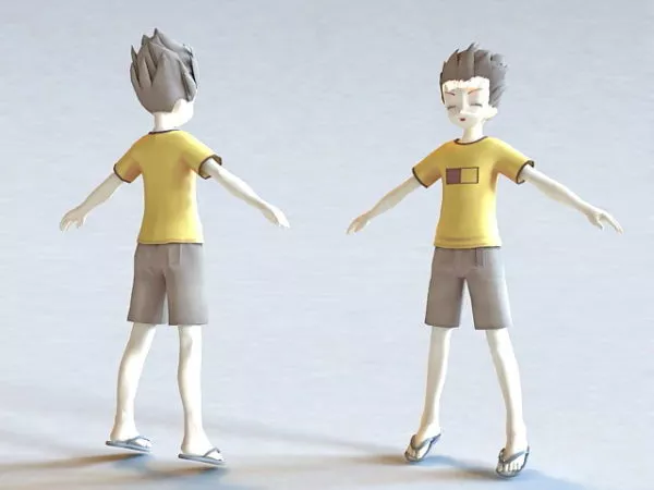 Character Boy Sitting Pose 3d model