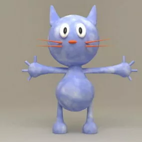 Cute Cartoon Anime Cat 3d model