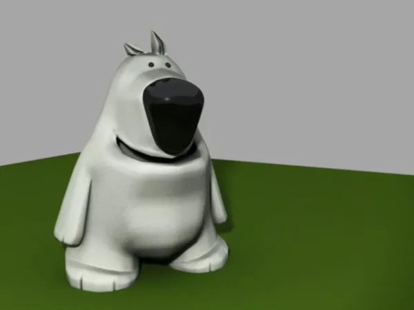 Bear Animal On Snow Terrain 3d model
