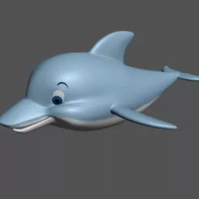 Cute Blue Dolphin 3d model