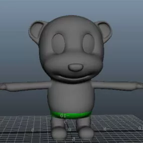 Cute Cartoon Baby Bear 3d model