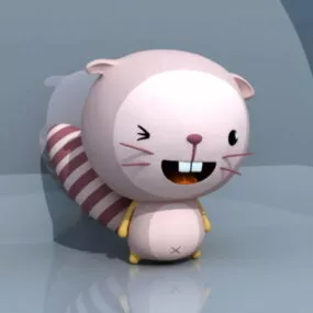 Cute Cartoon Beaver 3d model
