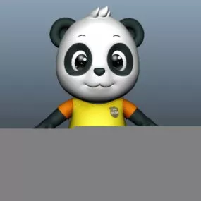 Cute Cartoon Panda Rig 3d model