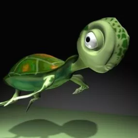 Cute Cartoon Tortoise Rig 3d model